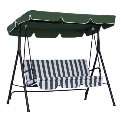 Angerer Cuscini Per Dondolo 3 Posti Comfort, Colore Verde Faro, Con Listelli A Doppio Cordone, Made In Germany, 180 Cm