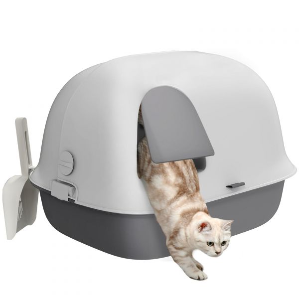 Copertura Porta Per Lettiera Automatica Per Gatti – Lavabile Con Chiusura A Strappo, Antivento, Decorativa A Cartoni Animati 32x30 Cm, Riduce Odori